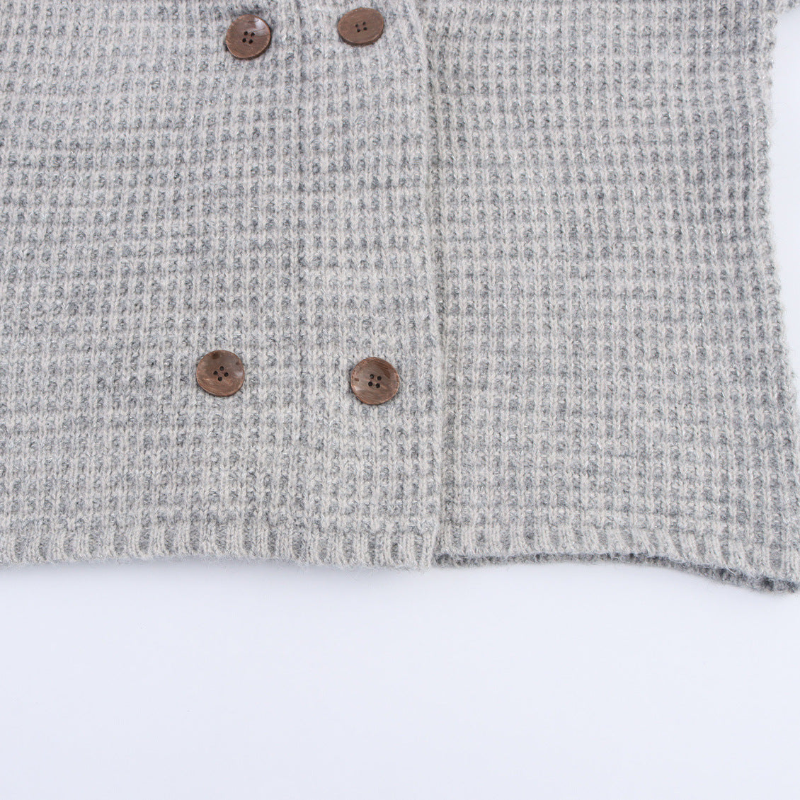 Damen Strickjacke mit doppelter Knopfleiste und hoher Kragen WW