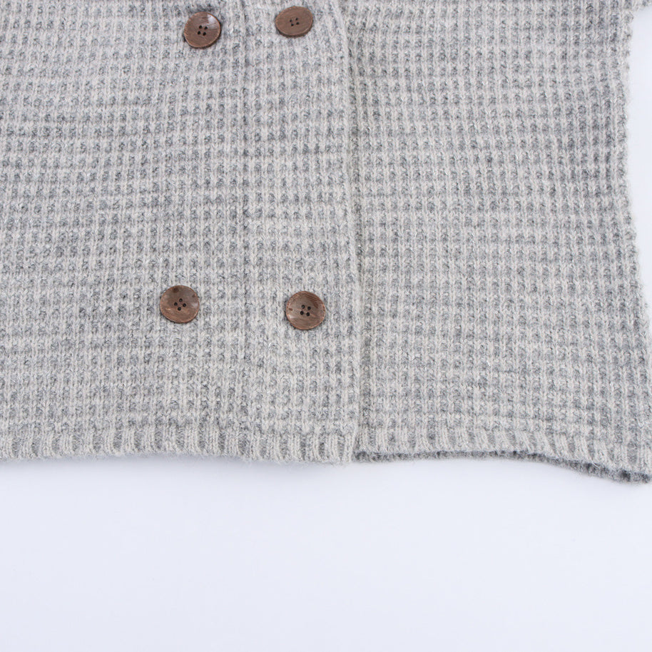 Damen Strickjacke mit doppelter Knopfleiste und hoher Kragen WW