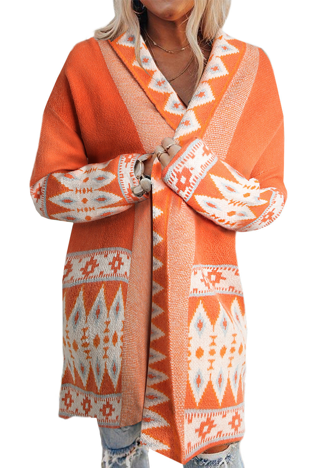 Damen Cardigan mit kunstvollem Muster und weichem Material WW