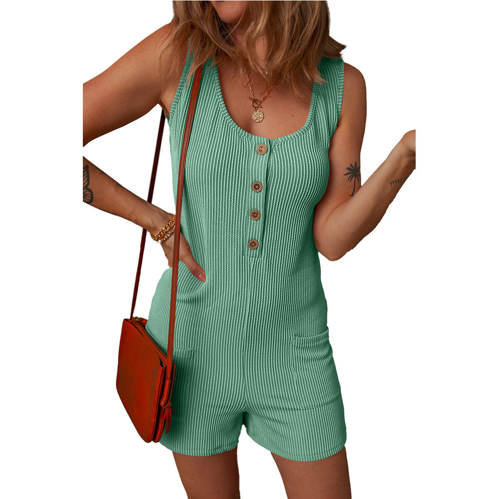 Damen Schnappschuss Overall mit Knopfleiste WW