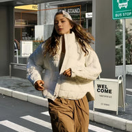 Damen Steppjacke mit hohem Kragen und praktischem Reißverschluss WW