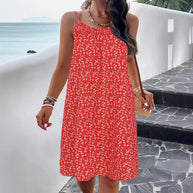 Damen Sommerkleid aus atmungsaktiver Baumwolle mit floralem Muster WW