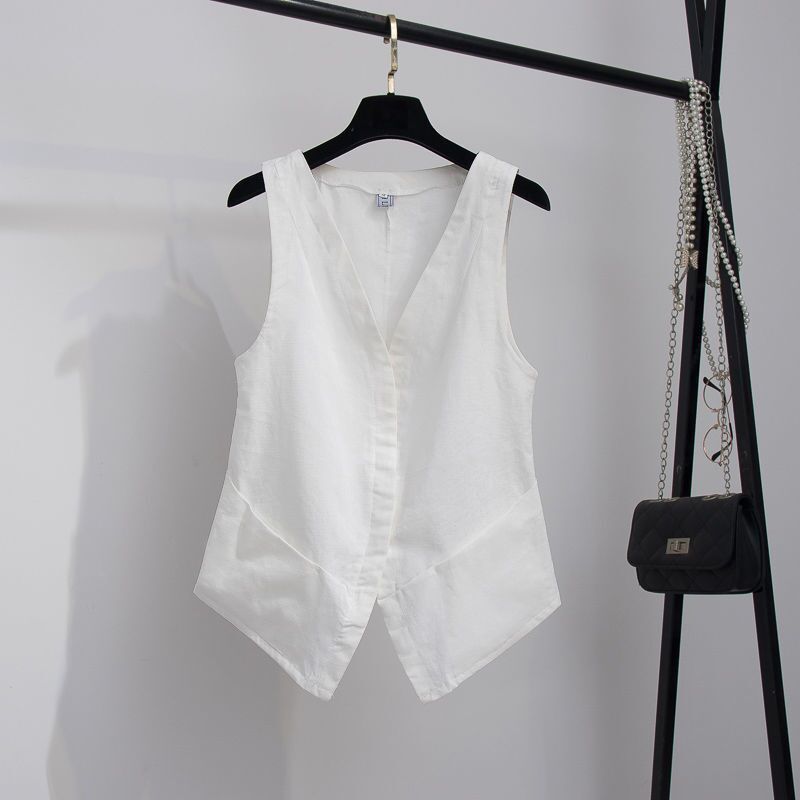 Damen Stilvolle Leinen Weste WW