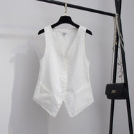 Damen Stilvolle Leinen Weste WW