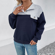 Damen lässiger Sweatpullover mit strukturiertem Design und Knopfdetails WW