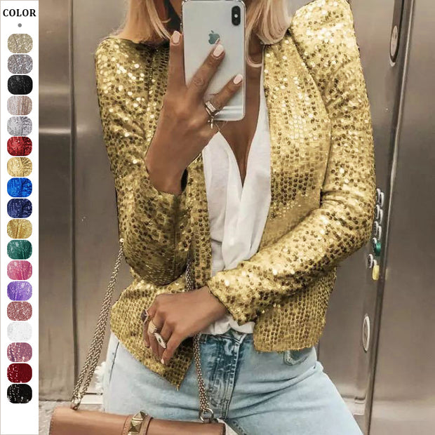 Damen Glitzernde Strickjacke WW