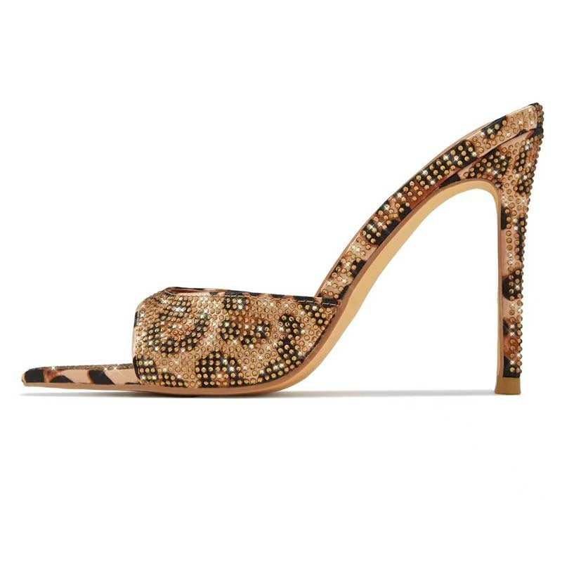 Damen Stiletto Mules mit Strassverzierungen WW