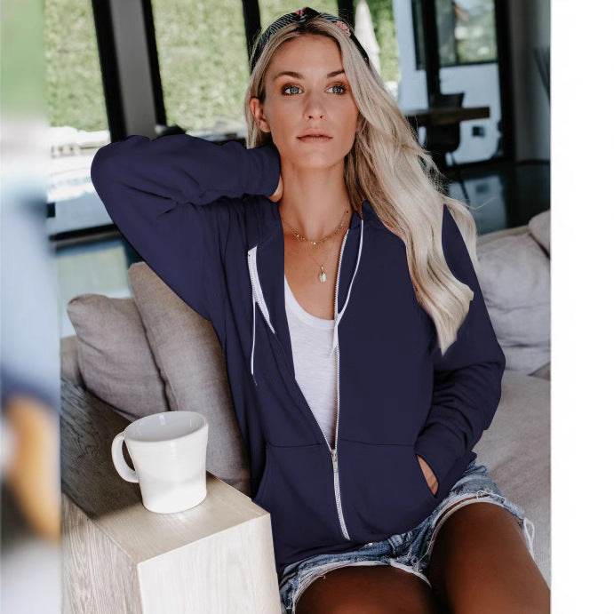 Damen Bequeme Kapuzenjacke mit klassischem Schnitt und praktischen Taschen WW