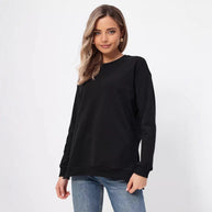 Damen bequemer Sweatshirt mit seitlichen Schlitzen WW