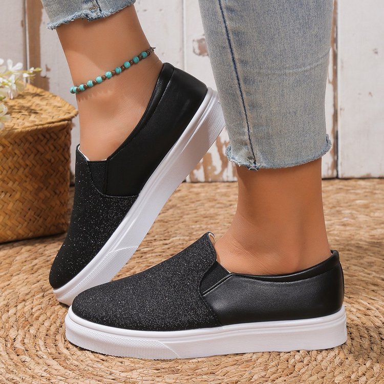 Damen Glitzer-Slip-On Sneakers W&W Mode