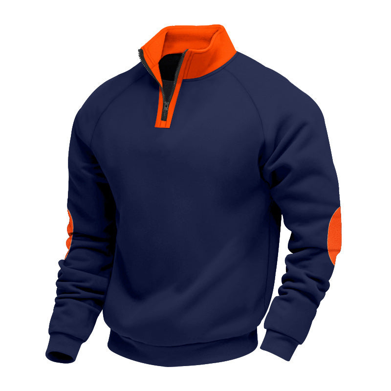 Herren Sweatshirt mit Stehkragen und Reißverschluss WW