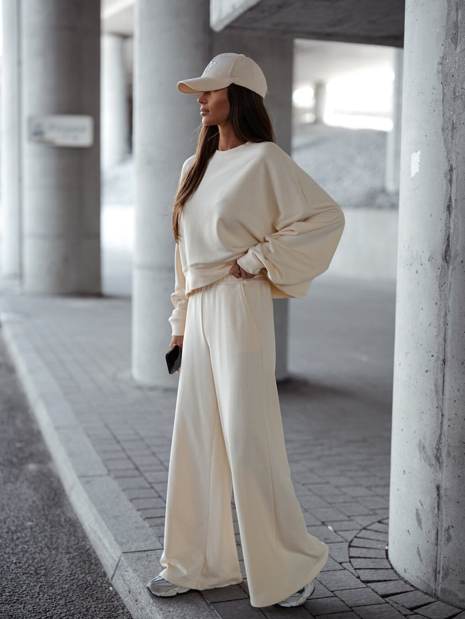 Damen Bequemer Oversized Freizeitanzug mit weitem Schnitt und übergroßem Kragen WW
