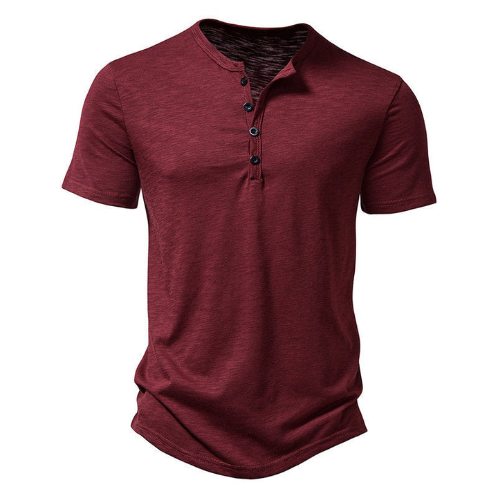 Herren Relaxed Fit Kurzarm Henley-Shirt W&W Mode
