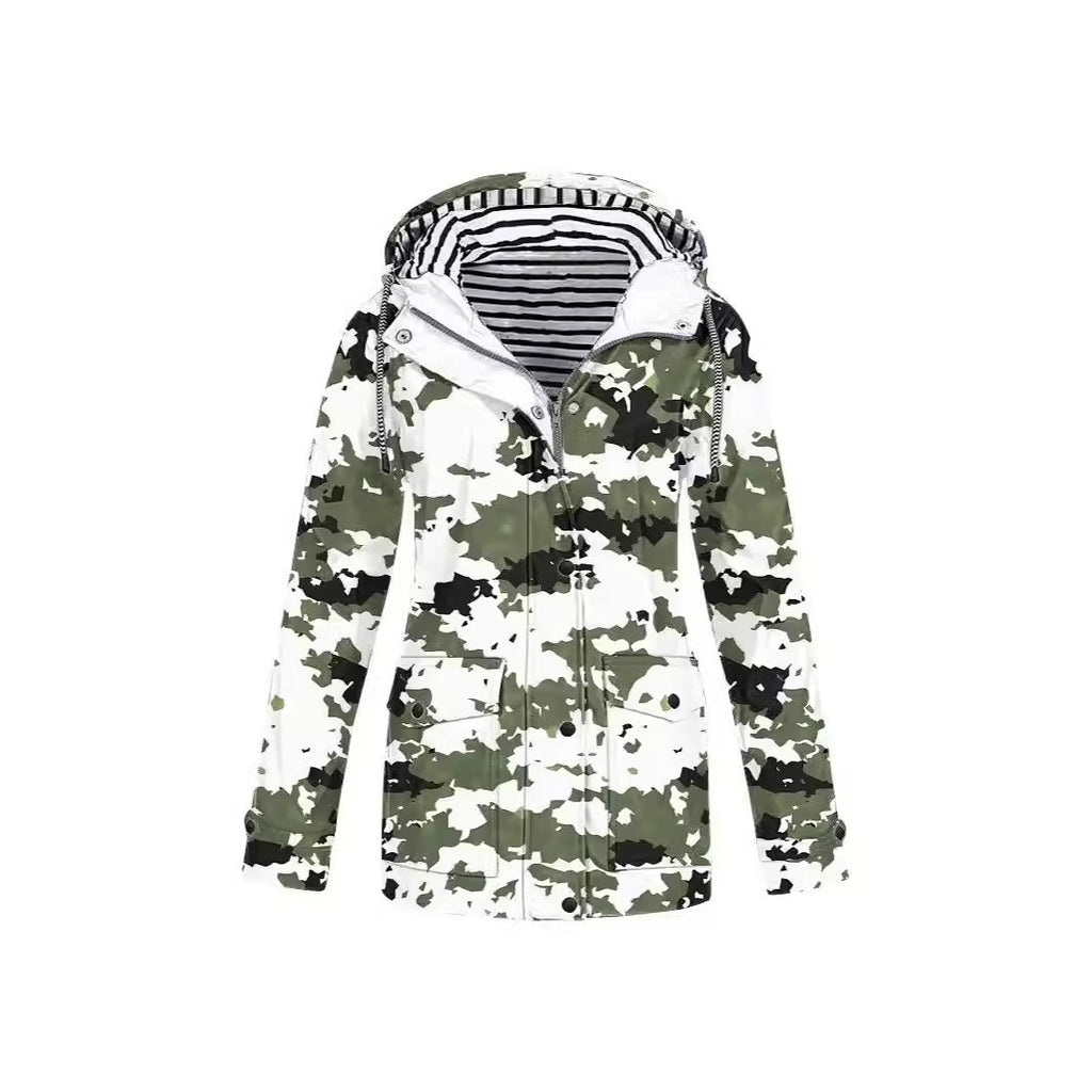 Damen modische Übergangsjacke mit Kapuze WW