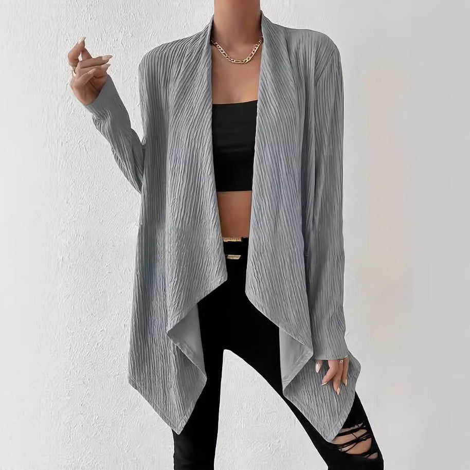 Damen Wickeljacke im lässigen Stil mit strukturiertem Design WW