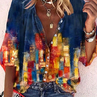 WW | Spitzenbestickte Boho Langarm Tunika Bluse