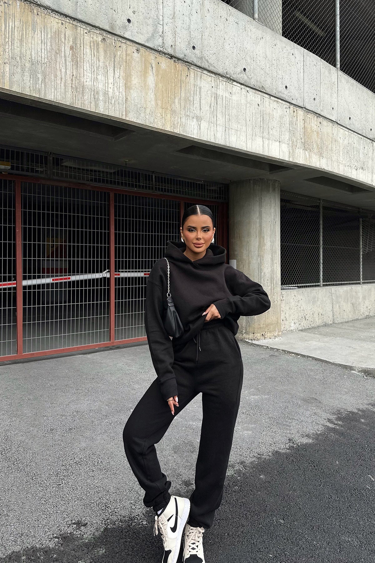 Damen bequeme und stylische Sport-Hoodie-Kombination WW