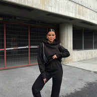 Damen bequeme und stylische Sport-Hoodie-Kombination WW