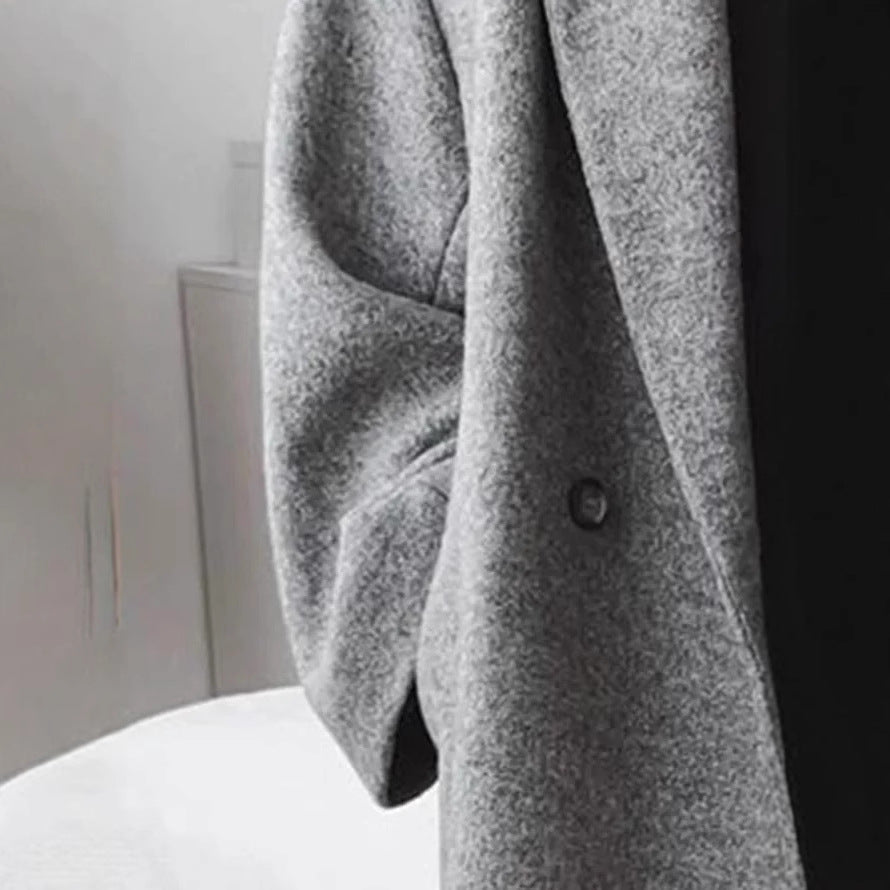 Damen Wollmantel mit strukturiertem Design und oversized Schnitt WW