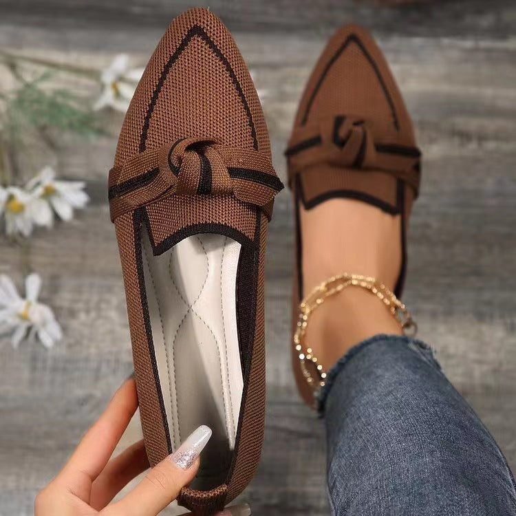 Damen Slip-On Mokassins mit elegantem Knoten-Detail WW