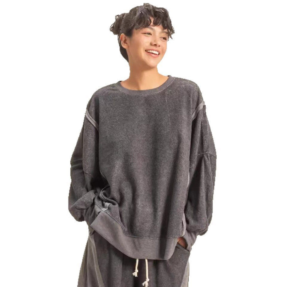 Damen Bequemer und stilvoller Oversized Pullover mit weitem Schnitt WW
