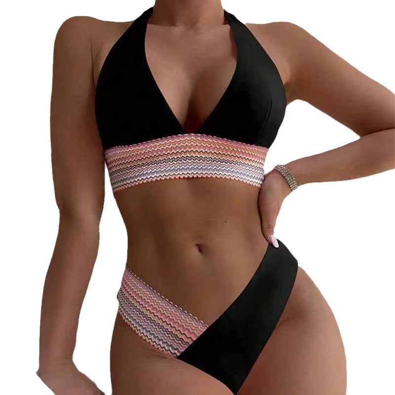 WW | Damen Bikini-Set mit modernem Criss-Cross-Design und hohem Beinausschnitt