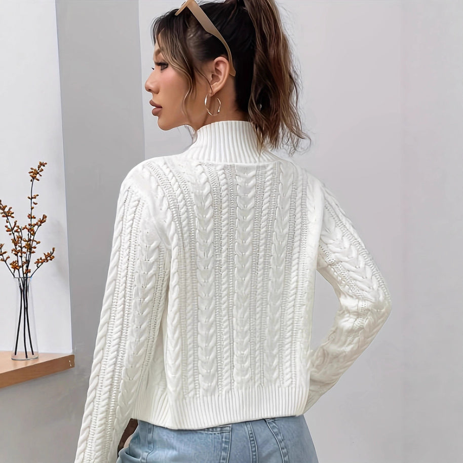 Damen Strickjacke mit angesagtem Zipper und detailreicher Struktur WW