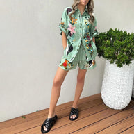 WW | Sommer Druck Shirt Shorts Locker Casual Zweiteiliges Set
