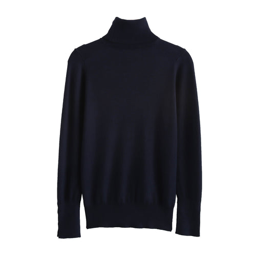 Damen Rollkragenpullover mit eleganten Knopfdetails WW