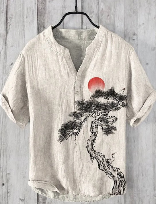 WW | Japanisches Hemd Aus Leinenmix