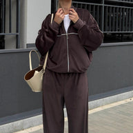 Damen Softes Relaxed-Fleece-Set mit hohem Bund WW