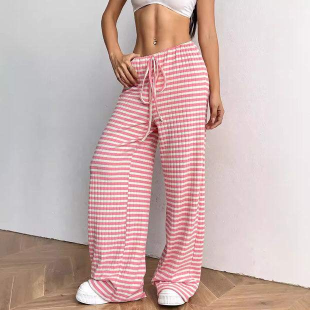 Damen weite Freizeithose mit elastischem Bund und Kordelzug WW