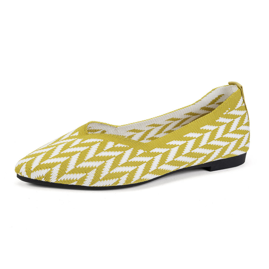 Damen Ballerinas mit modernem Zickzack-Muster und flexiblem Fußbett WW