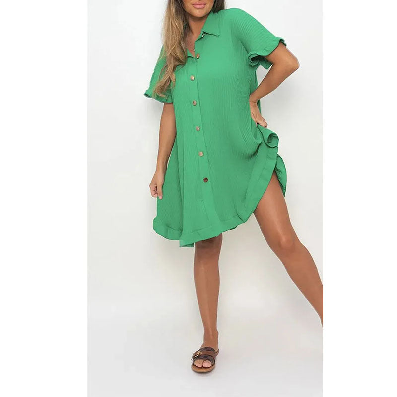 Damen Hemdkleid mit frischem Schnitt und lässigen Volant-Details WW