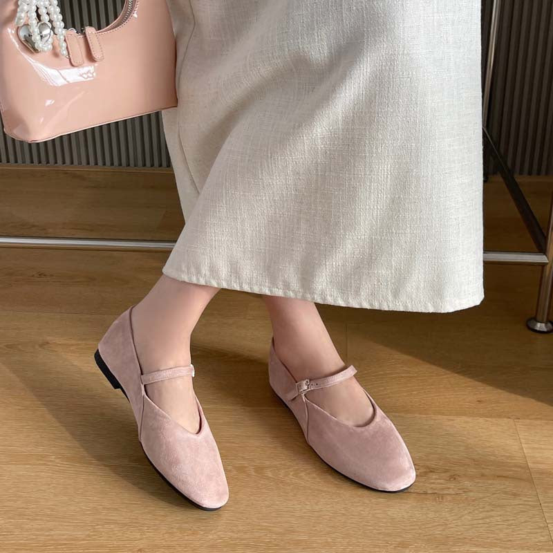 Damen Ballerinas mit verstellbarem Riemen WW