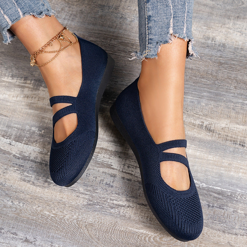 WW | Flache Slipper Mit Riemen Über Dem Spann Und Flacher Sohle Für Damen