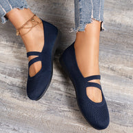 WW | Flache Slipper Mit Riemen Über Dem Spann Und Flacher Sohle Für Damen
