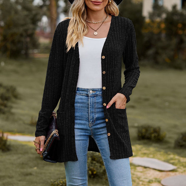 Damen Strickjacke mit strukturiertem Muster und praktischen Taschen WW