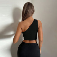 Damen asymmetrisches Crop-Top mit Cut-Out-Details und elegantem Design W&W