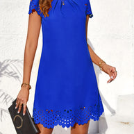 Damen Sommerkleid mit dekorativen Lochmuster W&W