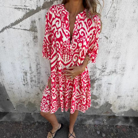 Damen Shirtkleid mit raffiniertem Muster WW