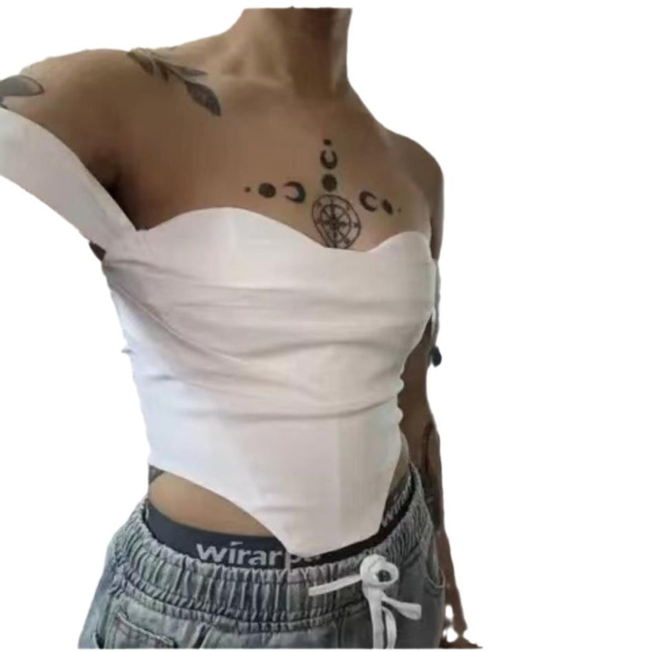 Damen Schulterfreies Oberteil mit dekorativem Knoten WW