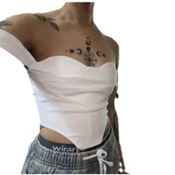 Damen Schulterfreies Oberteil mit dekorativem Knoten WW