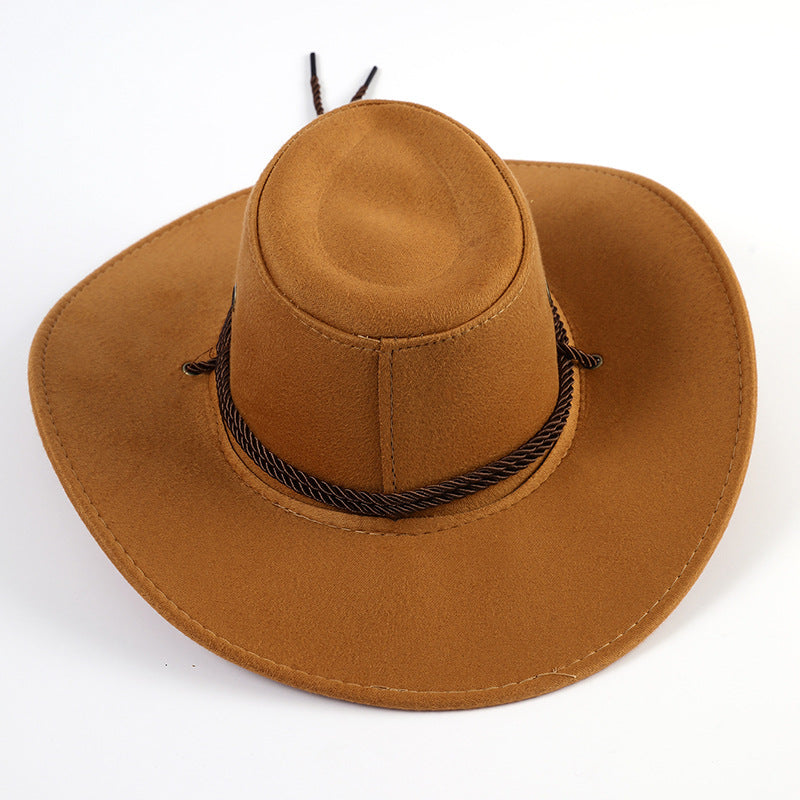 Damen Outdoor Cowboyhut aus weichem Mikrofaser-Wildleder mit Kordelzug WW