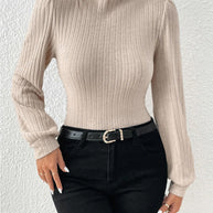WW CozyKnit geschopptes Rollkragenlangarm-Sweater