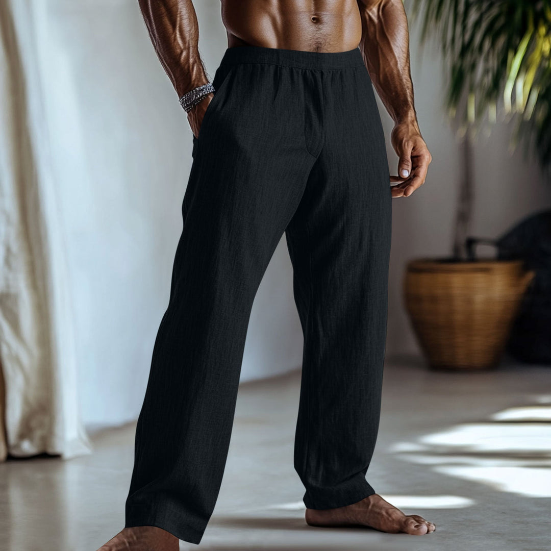 Herren Leichte Sommerhose aus atmungsaktivem Leinen W&W Mode