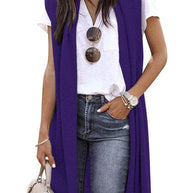 Damen offene Strickjacke mit lässigem Schnitt und langen Seitenpartien WW