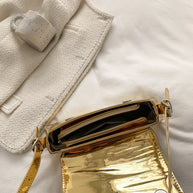 Damen Sleek Metallische Clutch Tasche WW