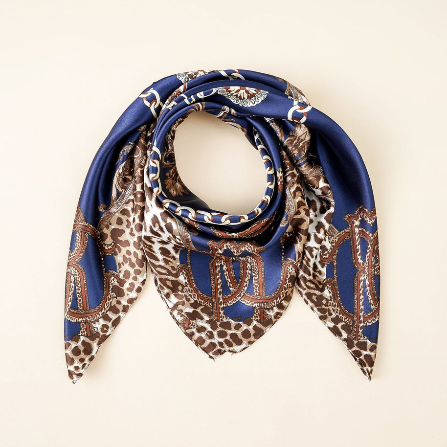 Damen Seidenschal mit elegantem Tiermuster und luxuriösem Design WW