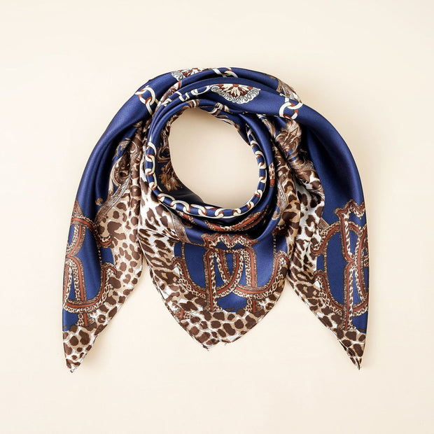 Damen Seidenschal mit elegantem Tiermuster und luxuriösem Design WW